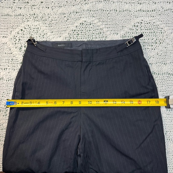Vintage Gucci Black Pinstripe Trousers Size 42 - Picture 9 of 10